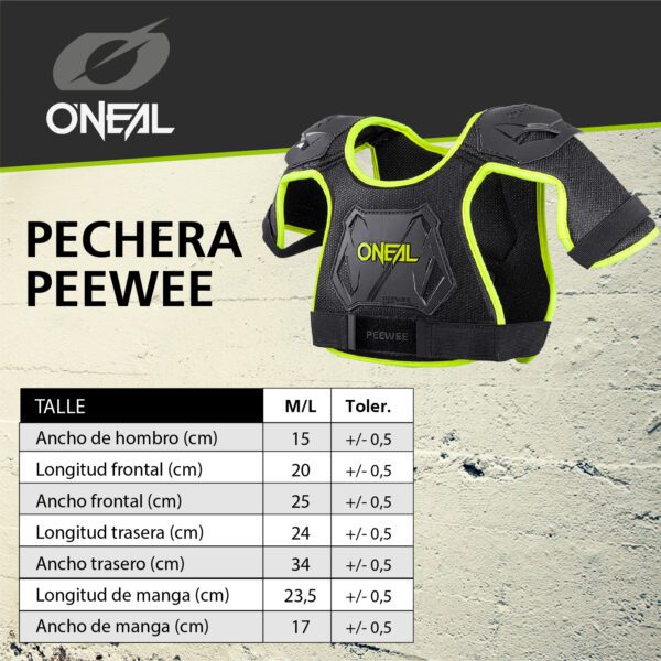 Pechera Niño O´Neal Peewee Chest GUARD BLACK - Imagen 2