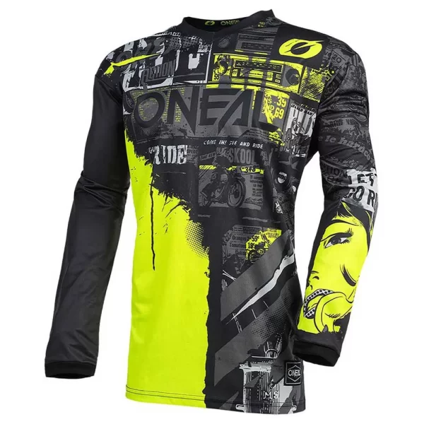 Jersey O´Neal Camiseta Element de O'NEAL en Negro, Gris y Neón